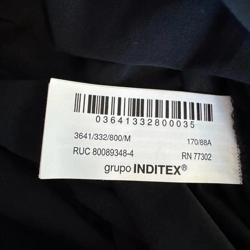 ZARA — Ruched Polyamide Bodysuit - Size M – New with Tags – Black